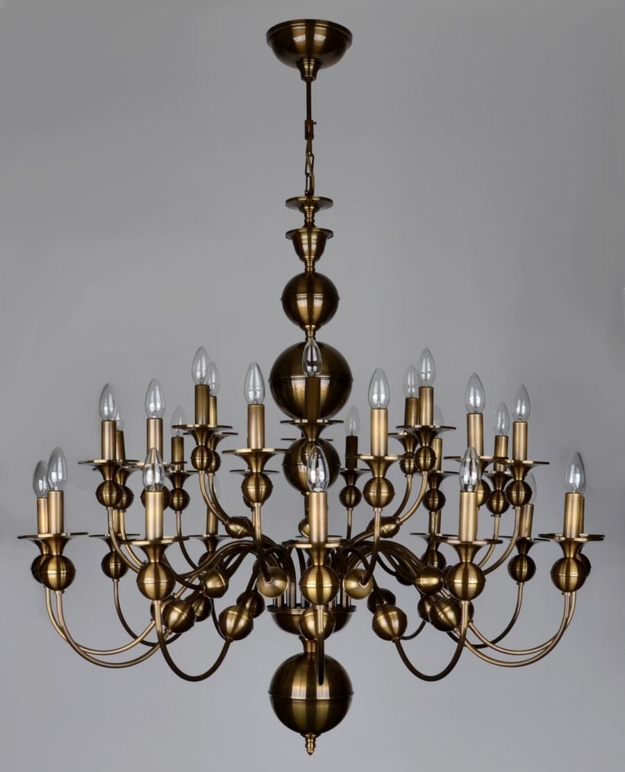 OSLO lampadario con 30 bracci in metallo in stile olandese