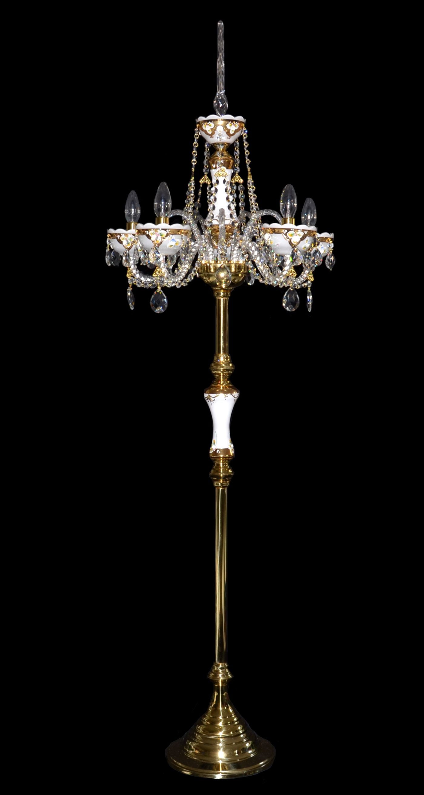 SAPPHIRE geëmailleerde vloerlamp met 5 glazen armen