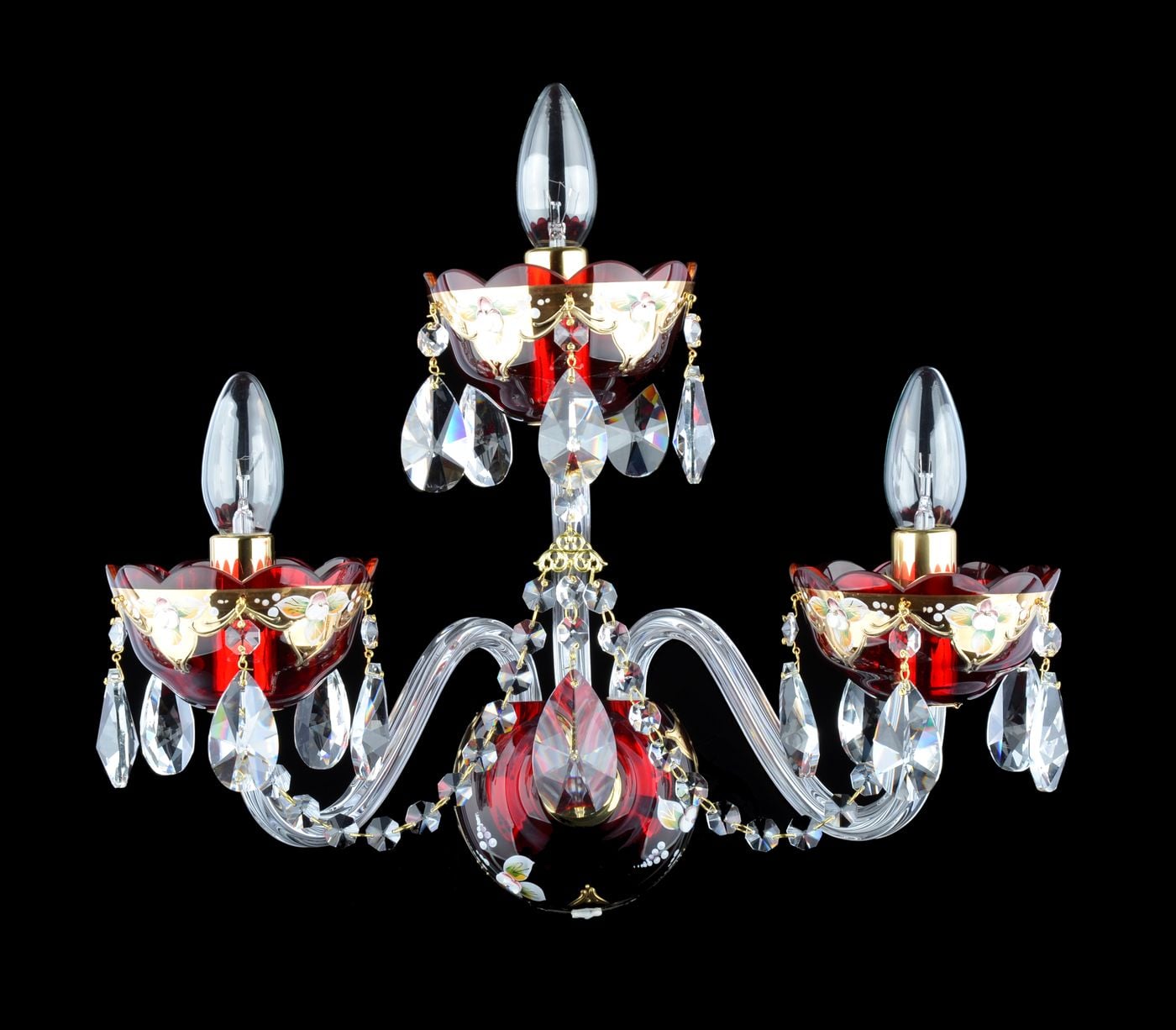 SCARLETT geëmailleerde wandlamp met 3 armen