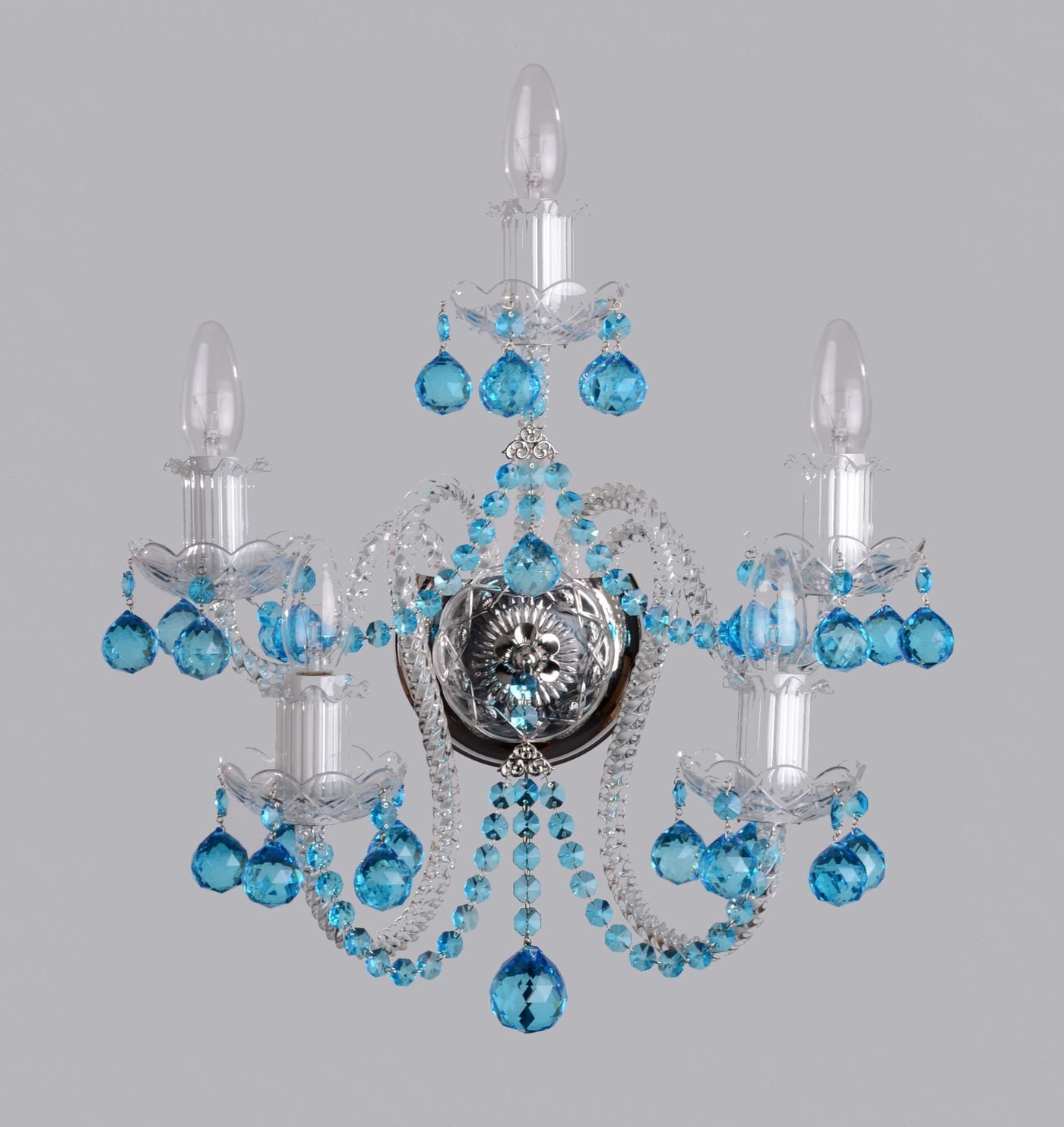DIAMOND wall sconce with 5 arms with colored drops