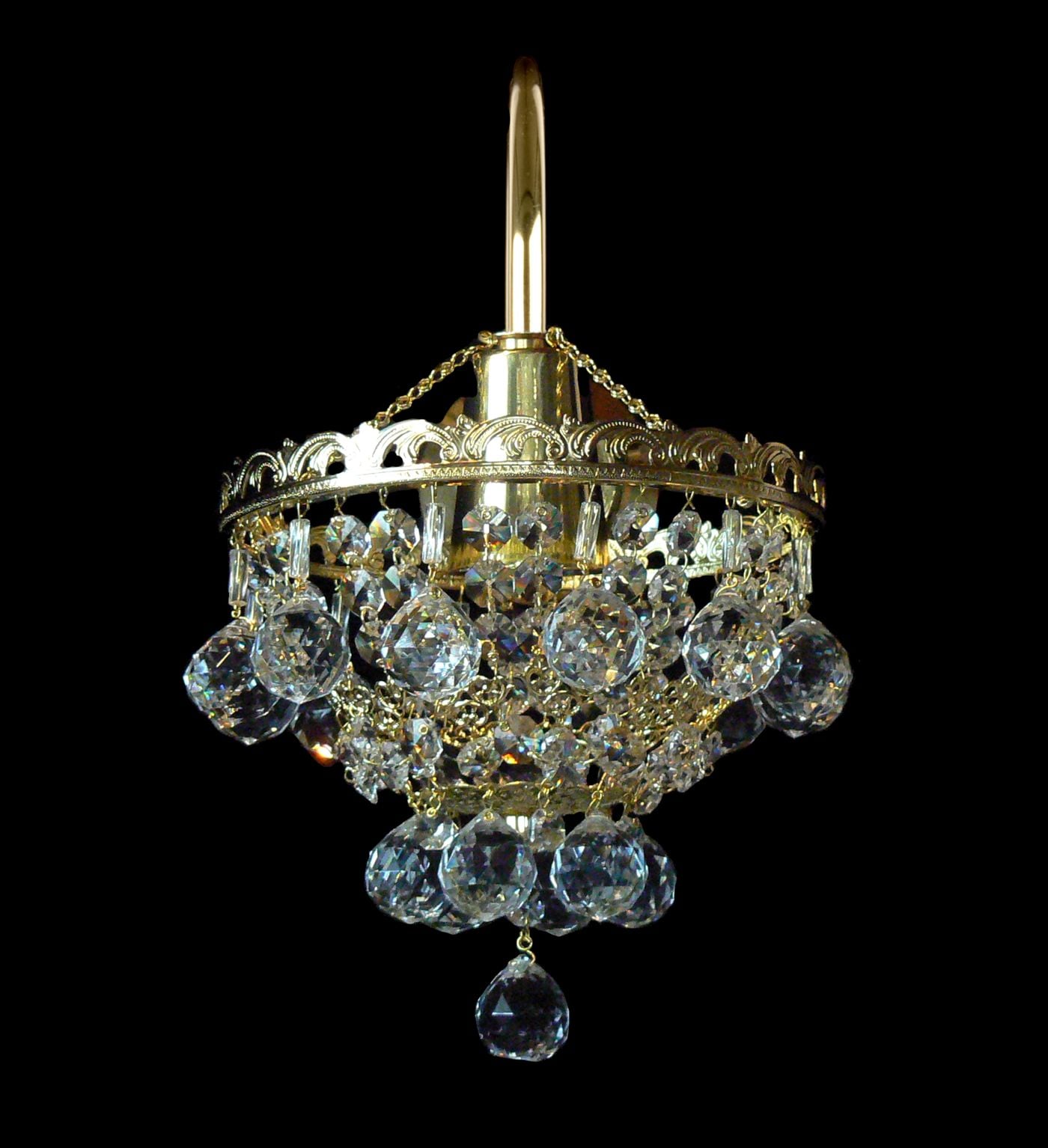 STONE applique da parete a 1 luce e gocce a sfera — Ottone lucido