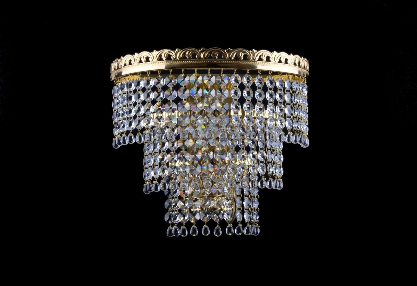 LUTON wandlamp met 1 lichtpunt 3 lagen — Gepolijst messing