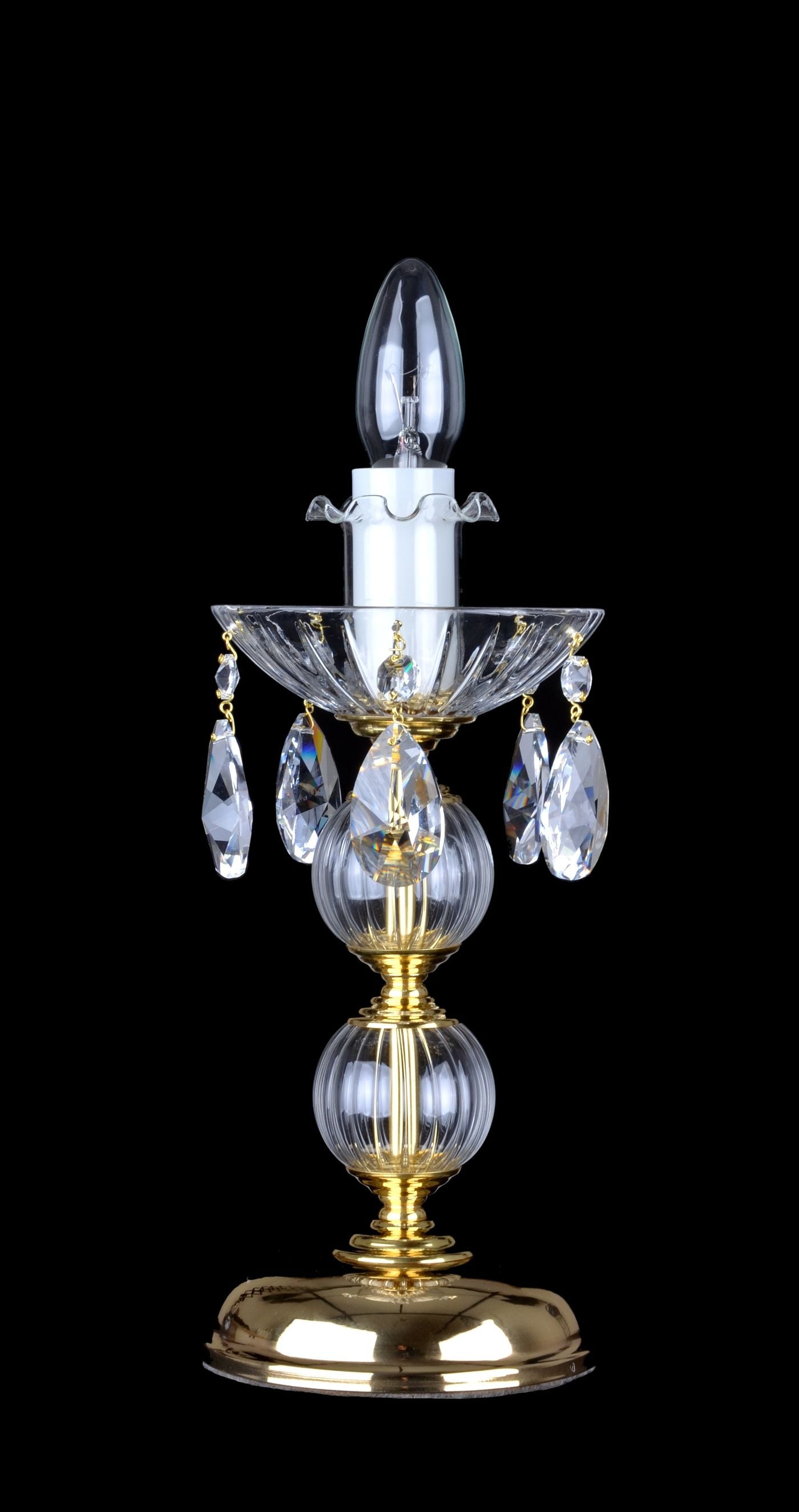 CRYSTAL szklana lampa stołowa na 1 żarówkę