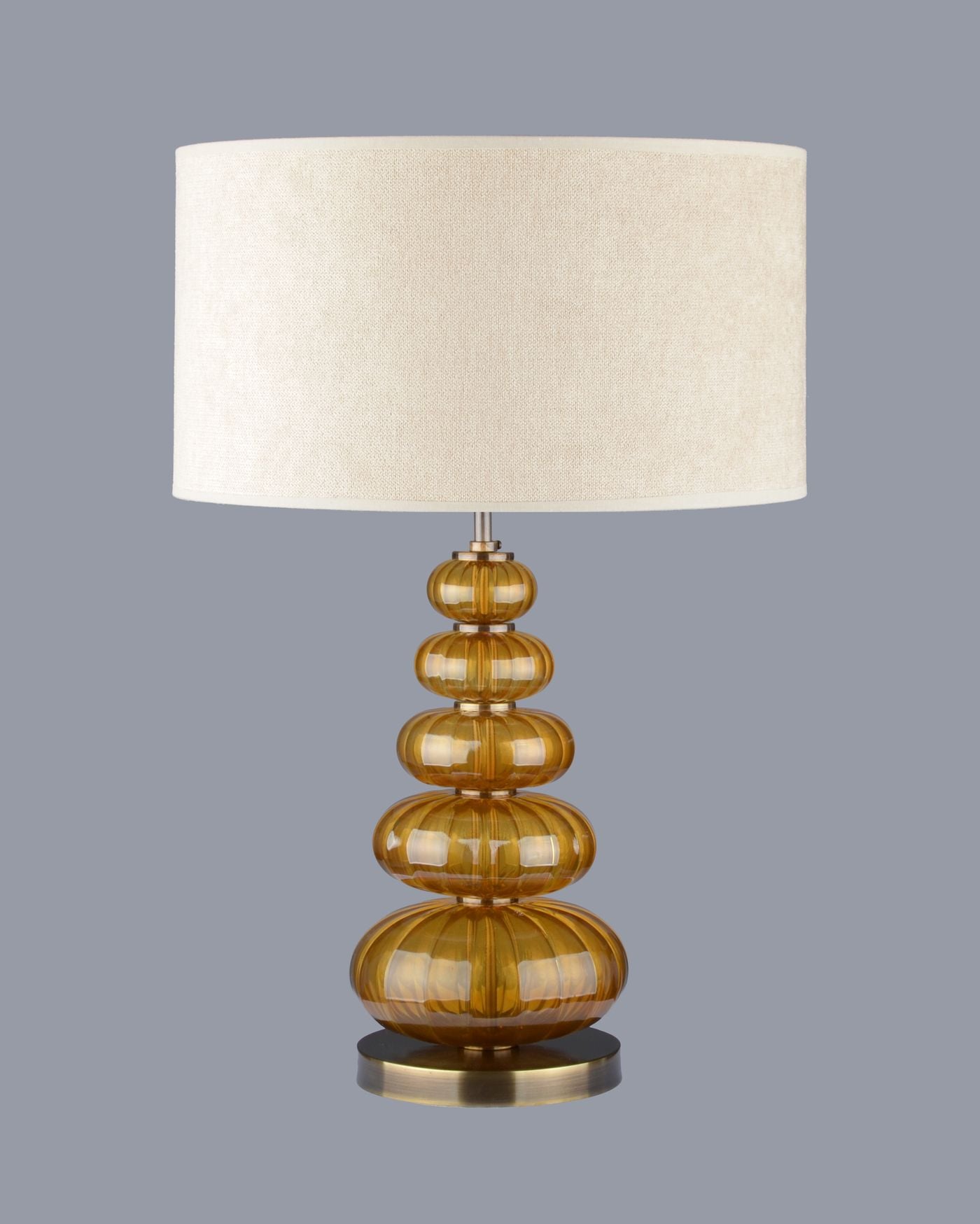 SPHERE I. lampe de table design en verre coloré à une lumière avec abat-jour et 5 ovales Conturax — Laiton vieilli
