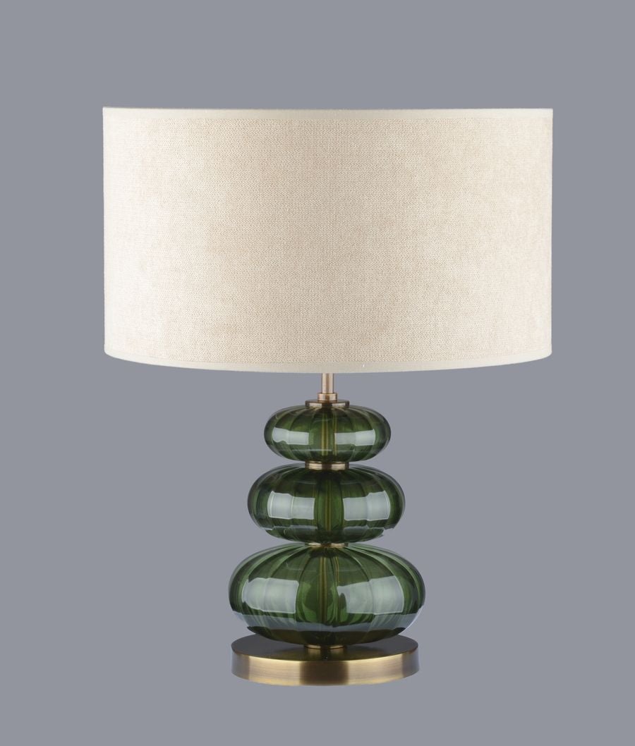 SPHERE II. kolorowa designerska szklana lampa stołowa jednopunktowa z abażurem i 3 owalami Conturax