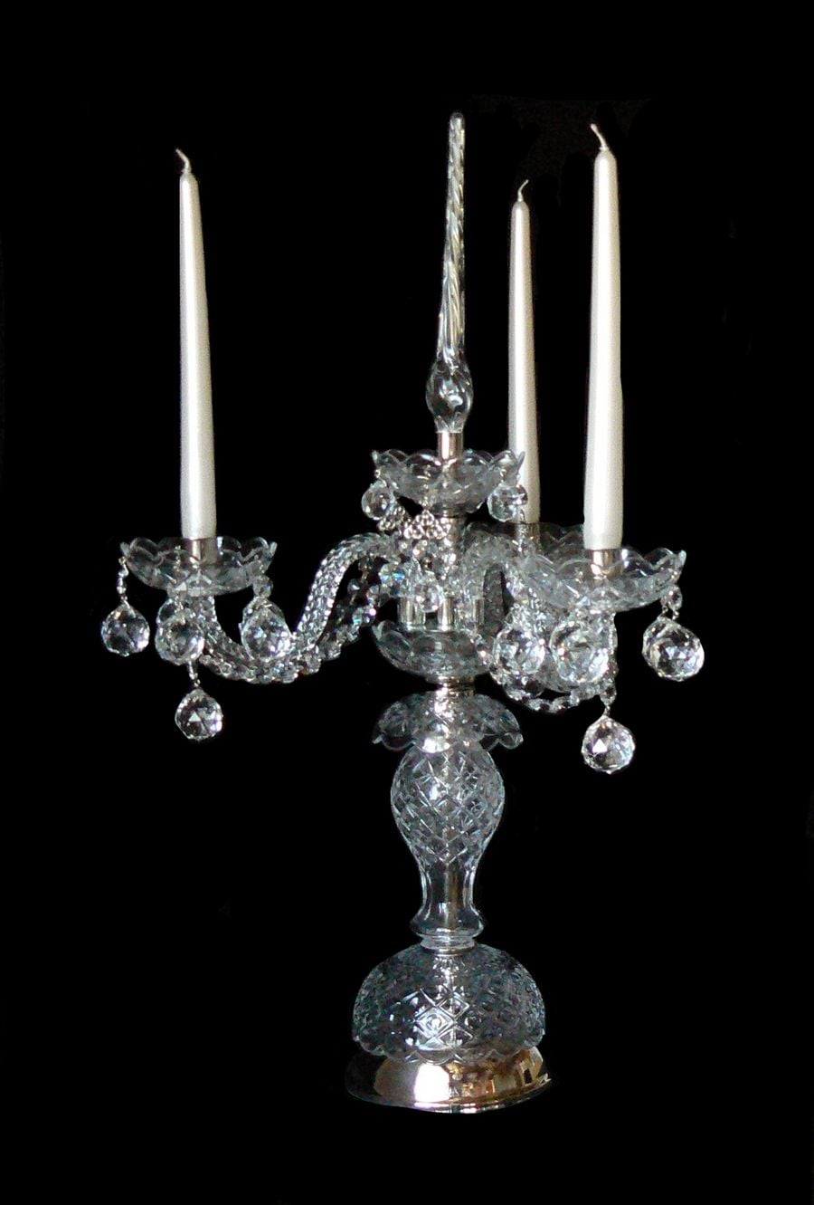 DIAMOND glazen kandelaar met 3 armen